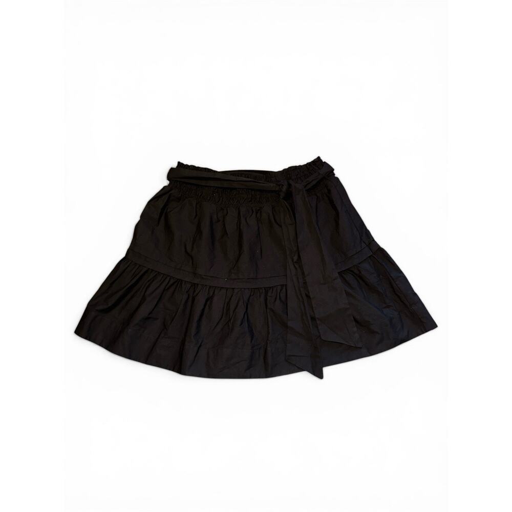 Anthropologie Women's Skirt Size L NWT Black Tiered Mini Skirt Boho Chic